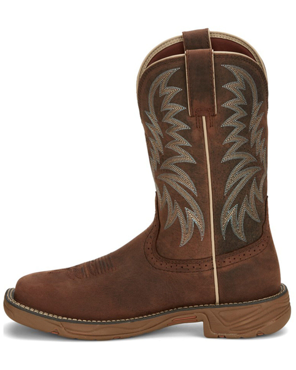 Image #3 - Justin Men's Rush Short Base Performance Western Boots - Broad Square Toe, Brown, hi-res