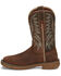 Justin Men's Rush Short Base Performance Western Boots - Broad Square Toe , Brown, hi-res