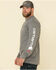 Image #2 - Carhartt Men's Granite M-FR Midweight Signature Logo Long Sleeve Work Shirt - Tall, Grey, hi-res