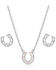Image #1 - Montana Silversmiths Women's Delicate Glamour Horseshoe Jewelry Set - 2 Piece, Silver, hi-res