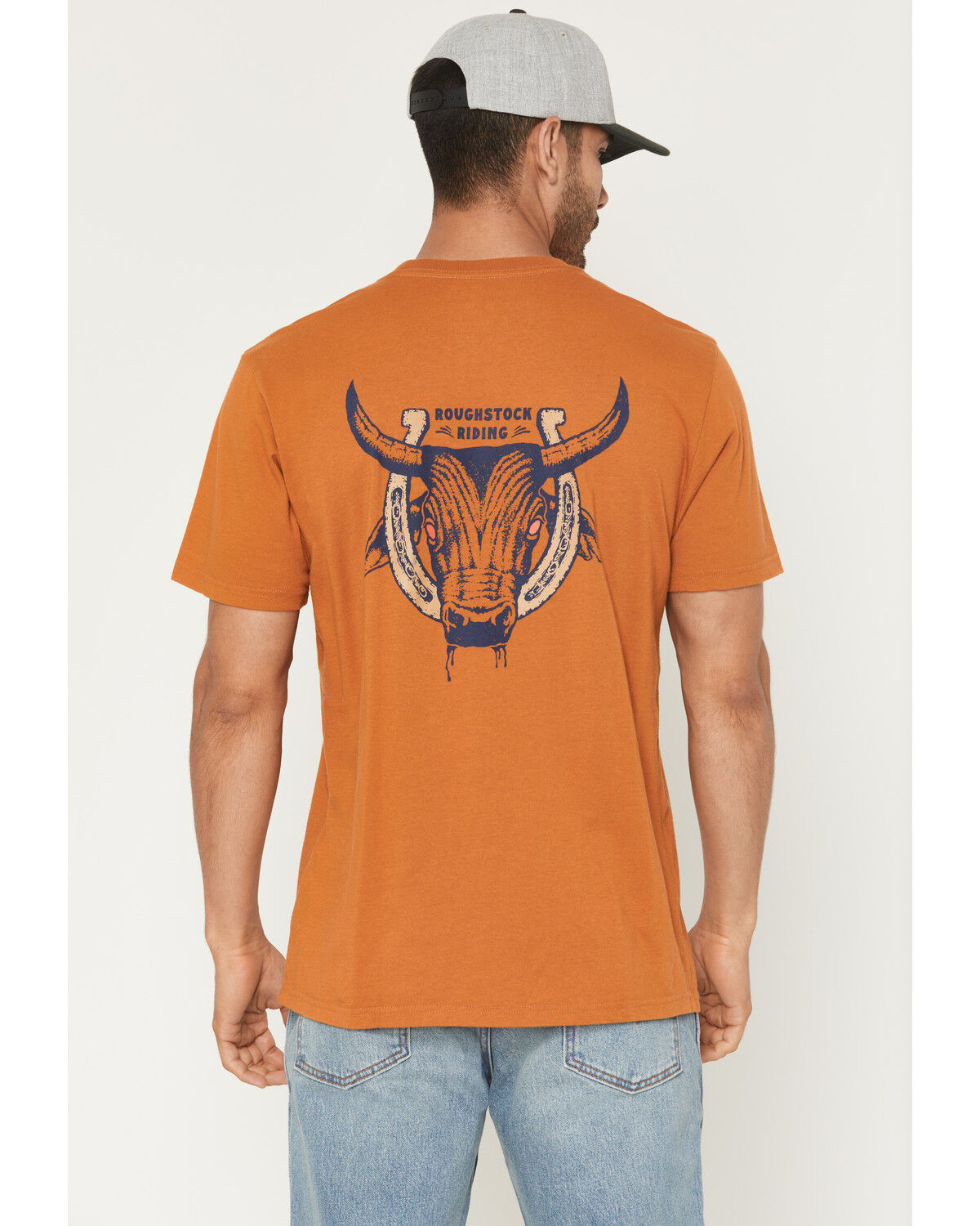 Image #1 - Brixton Men's Roughstock Short Sleeve Graphic T-Shirt, Orange, hi-res