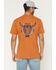Image #1 - Brixton Men's Roughstock Short Sleeve Graphic T-Shirt, Orange, hi-res