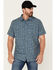 Image #1 - Brothers and Sons Men's Conversational Print Short Sleeve Button-Down Western Shirt, Indigo, hi-res