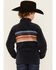 Image #4 - Cinch Boy's Striped Polar Fleece Pullover, Navy, hi-res