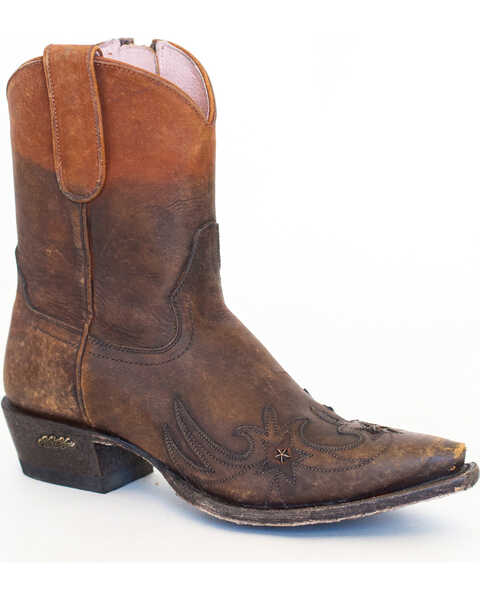Miss Macie Women's Brown Weatherford Boots - Snip Toe , Brown, hi-res