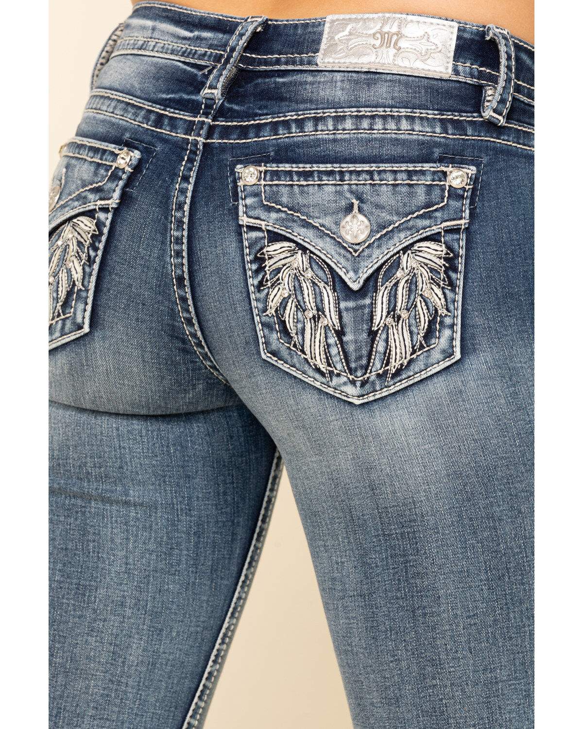 miss me angel wing bootcut jeans