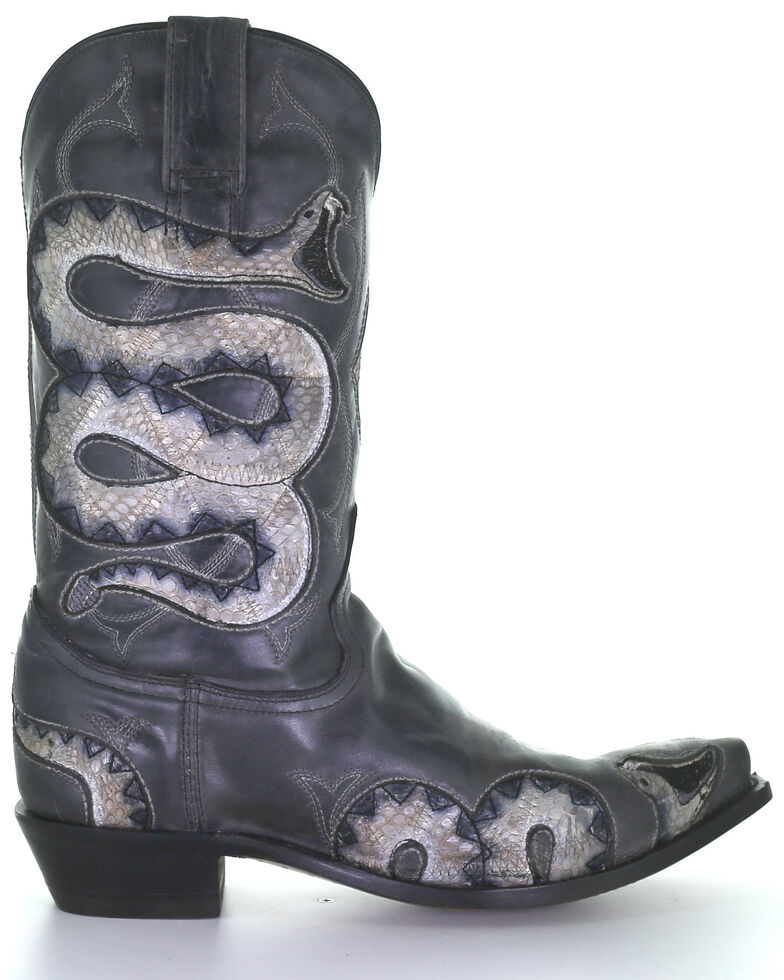 mens black snip toe cowboy boots