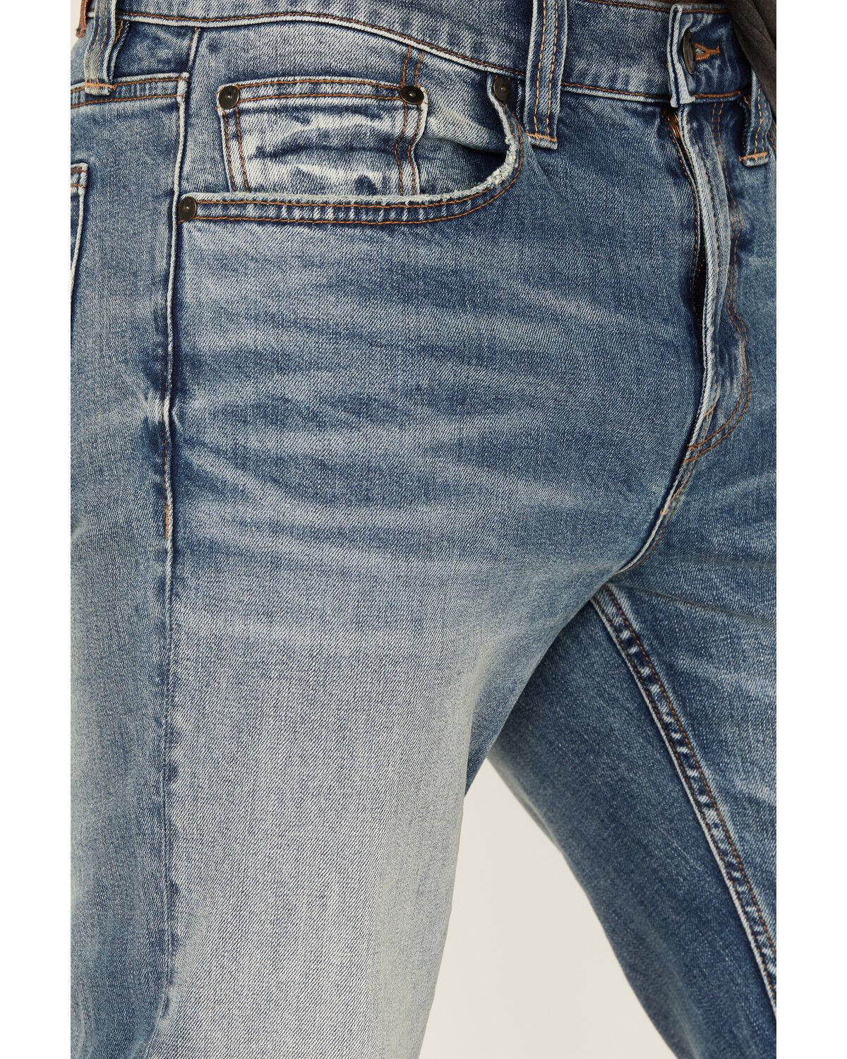Image #2 - Brothers and Sons Men's Raptor Medium Wash Vintage Straight Stretch Denim Jeans, Medium Wash, hi-res