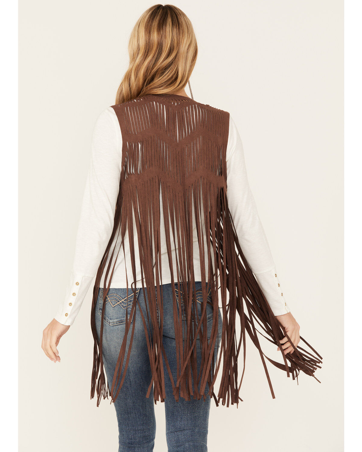 Image #4 - Idyllwind Women's Hattie Beaded Fringe Vest, Dark Brown, hi-res