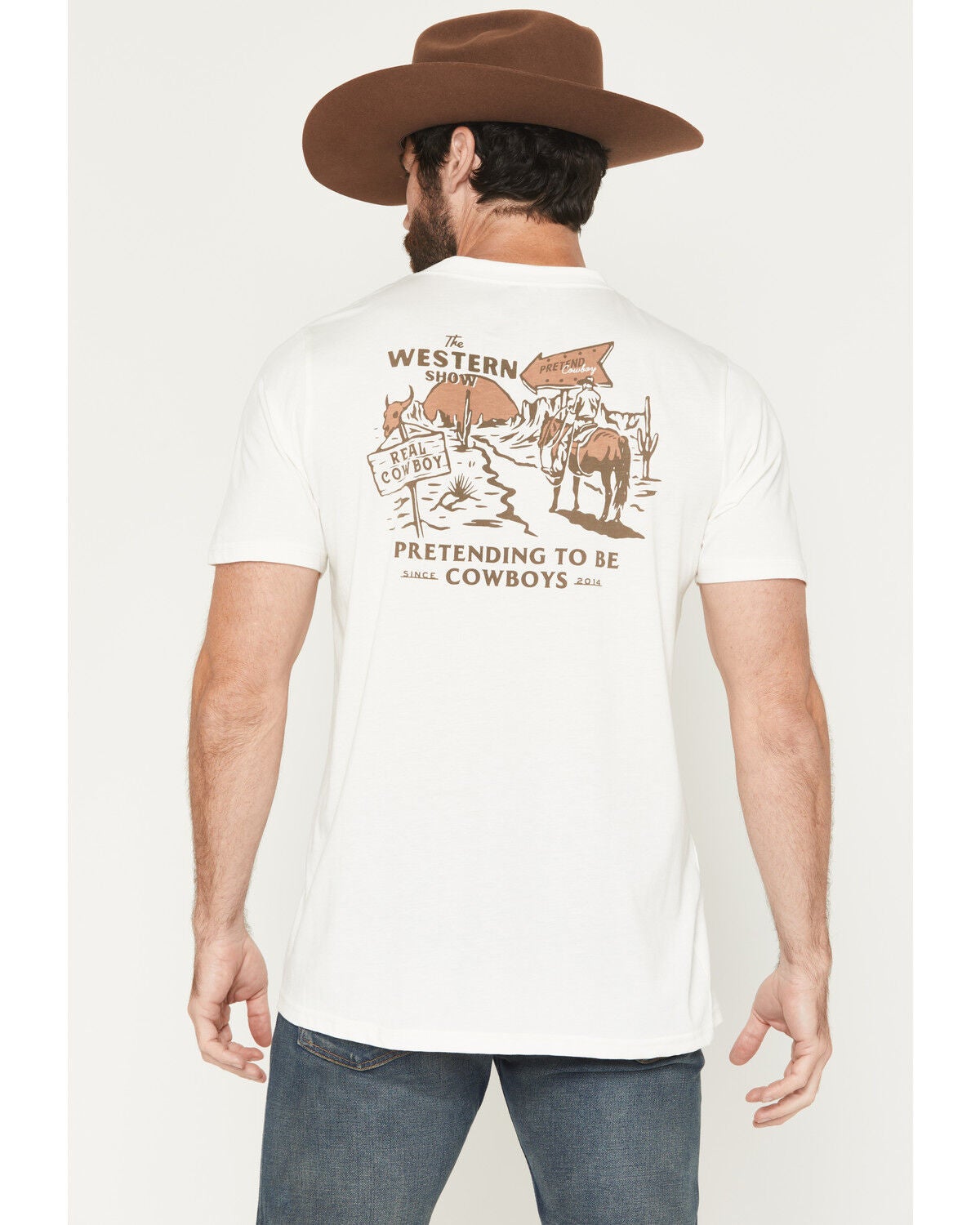 Sendero Provisions Men's Western Show Short Sleeve Graphic T-Shirt, White, hi-res