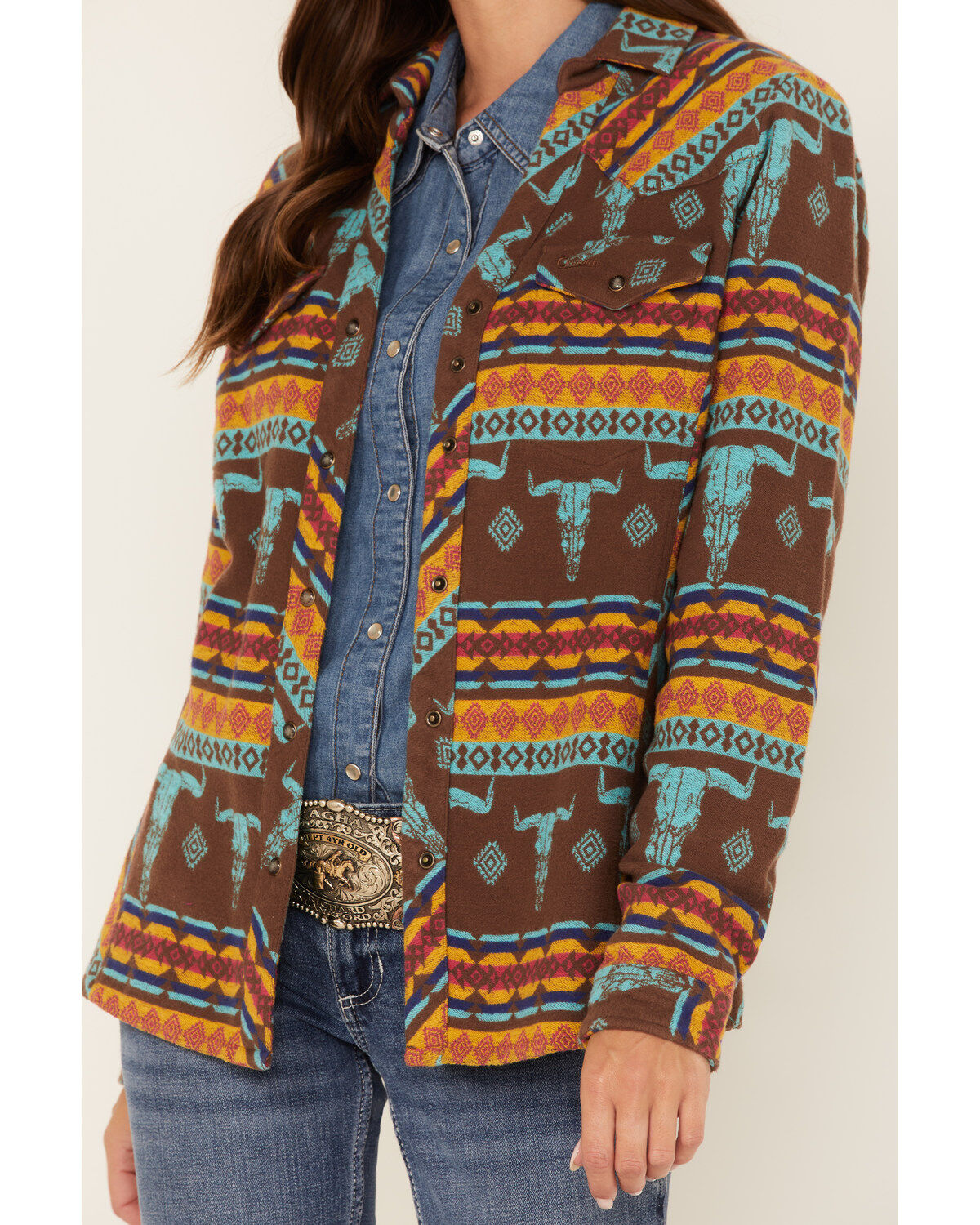 Image #3 - Outback Trading Co Women's Lorelei Long Sleeve Performance Shirt, Brown, hi-res