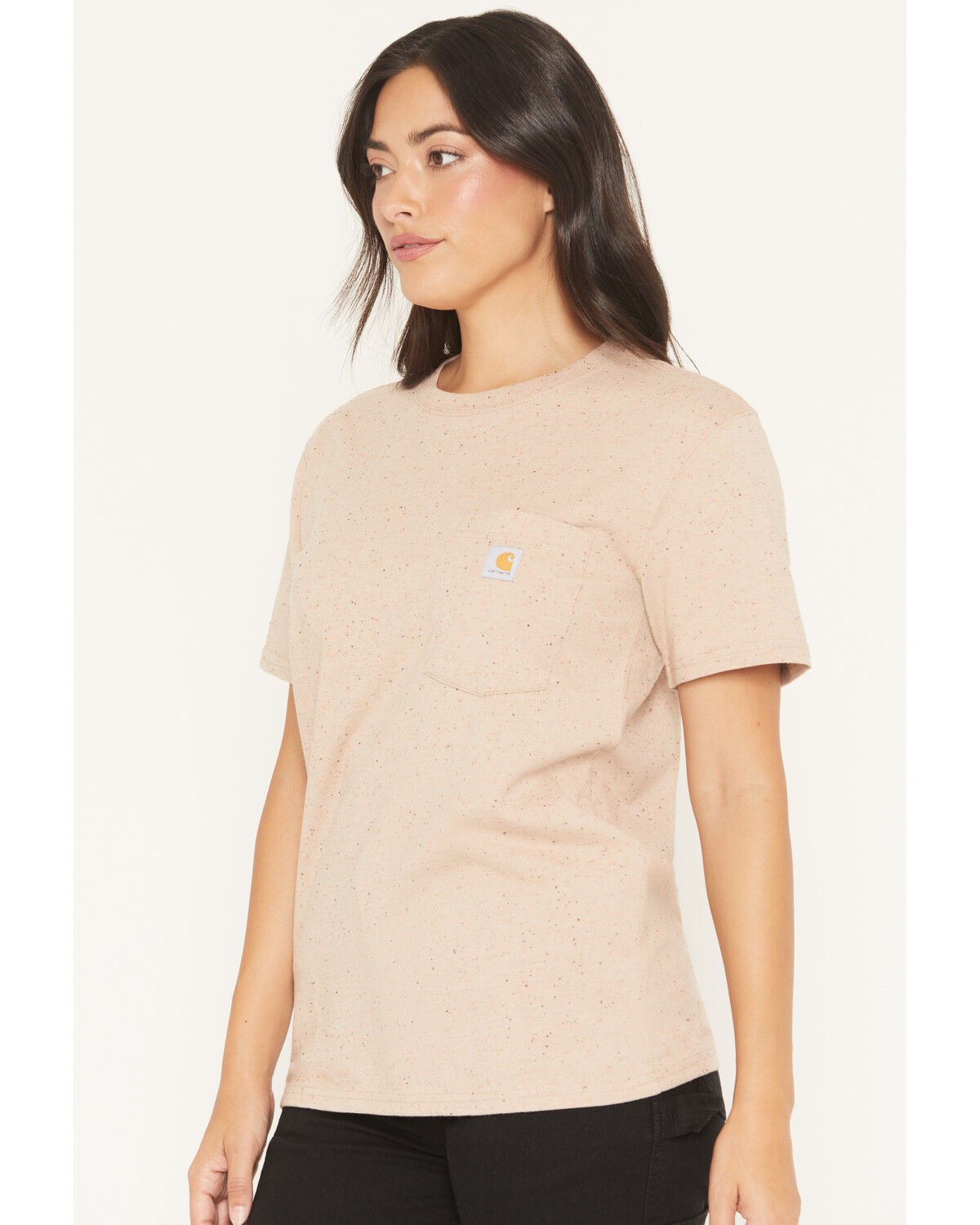 Image #2 - Carhartt Women's Loose Fit Heavyweight Short Sleeve Pocket Work Tee, Taupe, hi-res