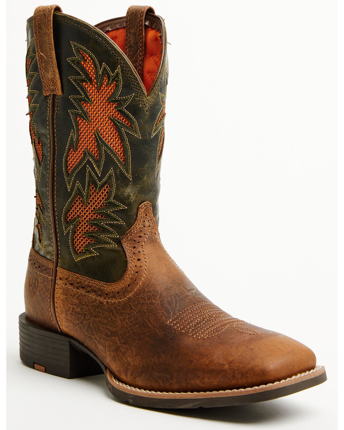 Ariat Men's Sport Cool VentTEK Western Performance Boots - Broad Square Toe, Tan, hi-res