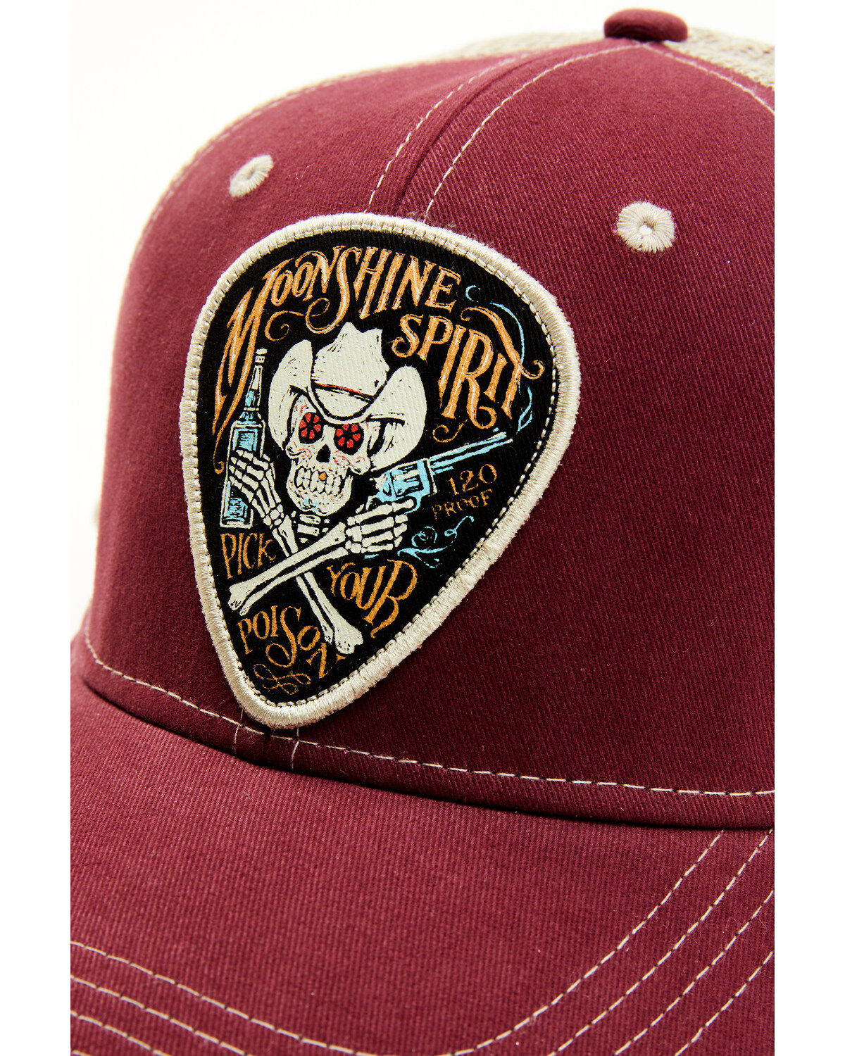 Image #2 - Moonshine Spirit Men's Wine Pick Your Poison Ball Cap, Wine, hi-res