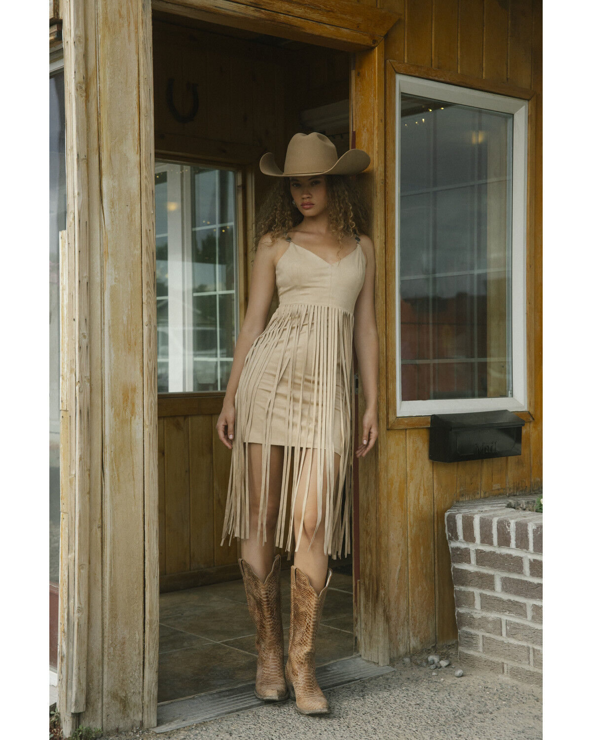 Image #1 - Idyllwind Women's Ramsey Concho Trim Faux Suede Mini Dress, Khaki, hi-res