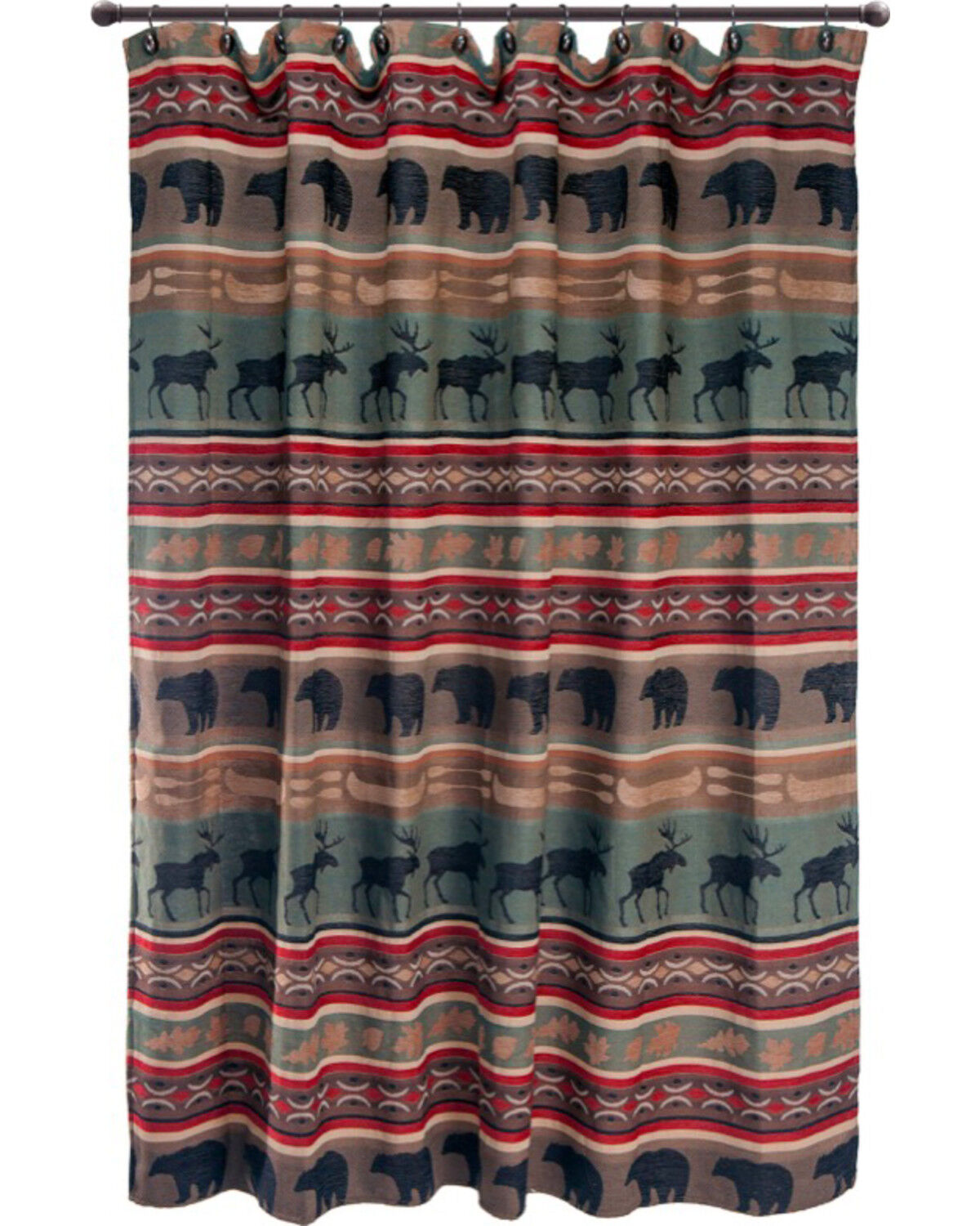 Image #1 - Carstens Backwoods Shower Curtain, Green, hi-res