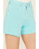 Image #2 - Wrangler Women's High Rise A-Line Cutoff Shorts, Teal, hi-res