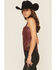 Image #2 - Idyllwind Women's Roycroft Faux Leather Fringe Bustier Top, Cherry, hi-res