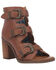 Dingo Women's Ziggy Leather Studded Buckle Sandals , Tan, hi-res