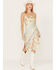 En Creme Women's Floral Print Tie Back Sleeveless Dress, Ivory, hi-res