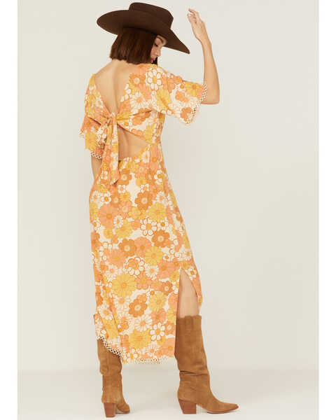 Image #4 - Z&L Women's Chiquitita Floral Print Short Sleeve Maxi Dress, Multi, hi-res
