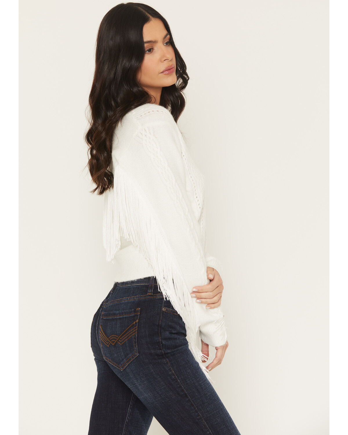 Image #3 - Idyllwind Women's Strombury Fringe Sweater, Cream, hi-res