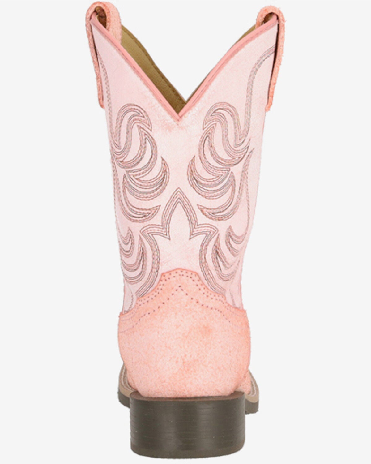 Image #4 - Smoky Mountain Little Girls' Painted Prairie Performance Western Boots - Broad Square Toe, Pink, hi-res