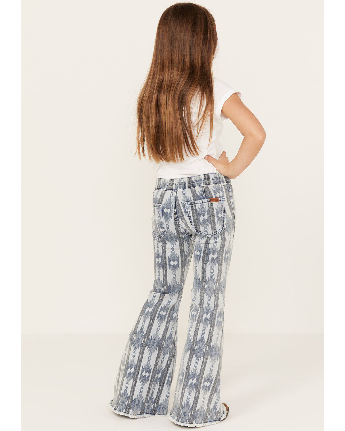 Image #3 - Rock & Roll Denim Girls' Southwestern Stripe Print Flare Jeans, , hi-res