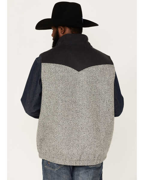 Cinch Men's Lightweight Wool Colorblock Zip-Front Vest, Grey, hi-res