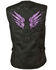 Milwaukee Leather Women's Stud & Wing Embroidered Vest - 3X, Black/purple, hi-res