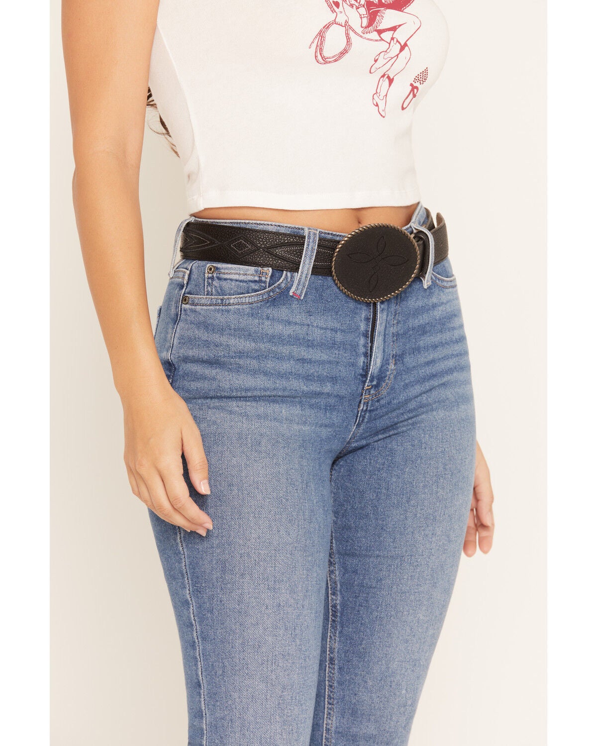 Image #2 - Idyllwind Women's Trinity Embroidered Leather Belt, Black, hi-res