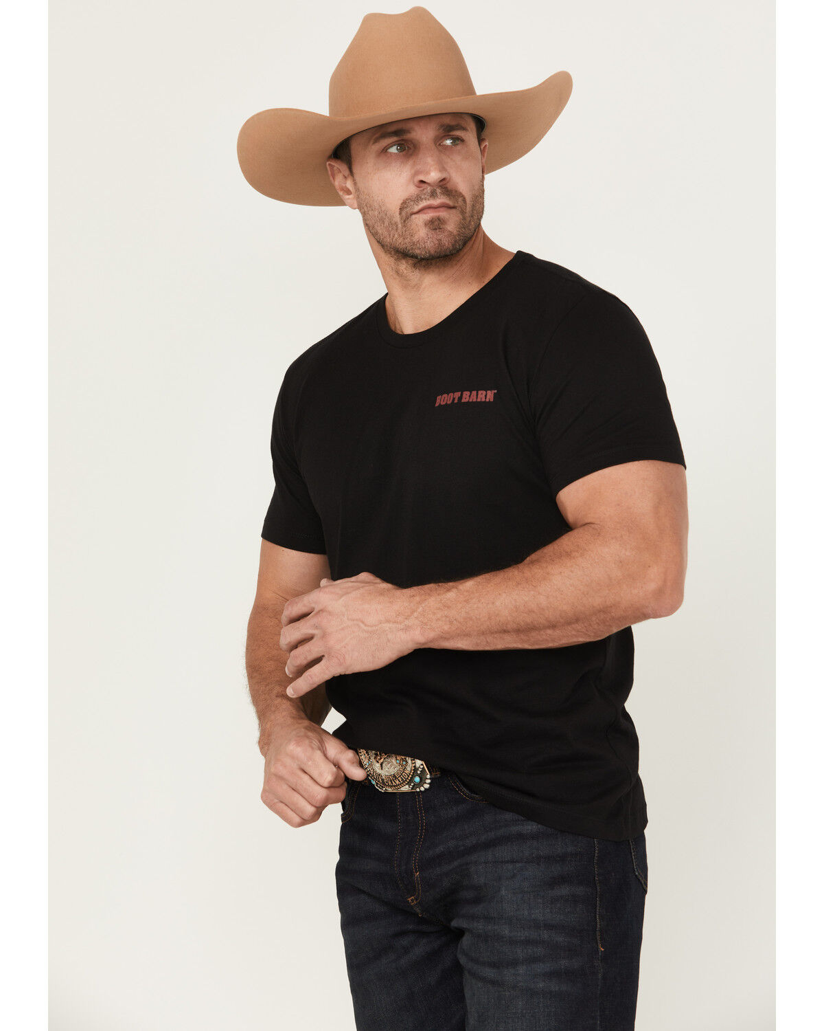 Image #2 - Boot Barn Men's Logo Short Sleeve Graphic T-Shirt, Black, hi-res
