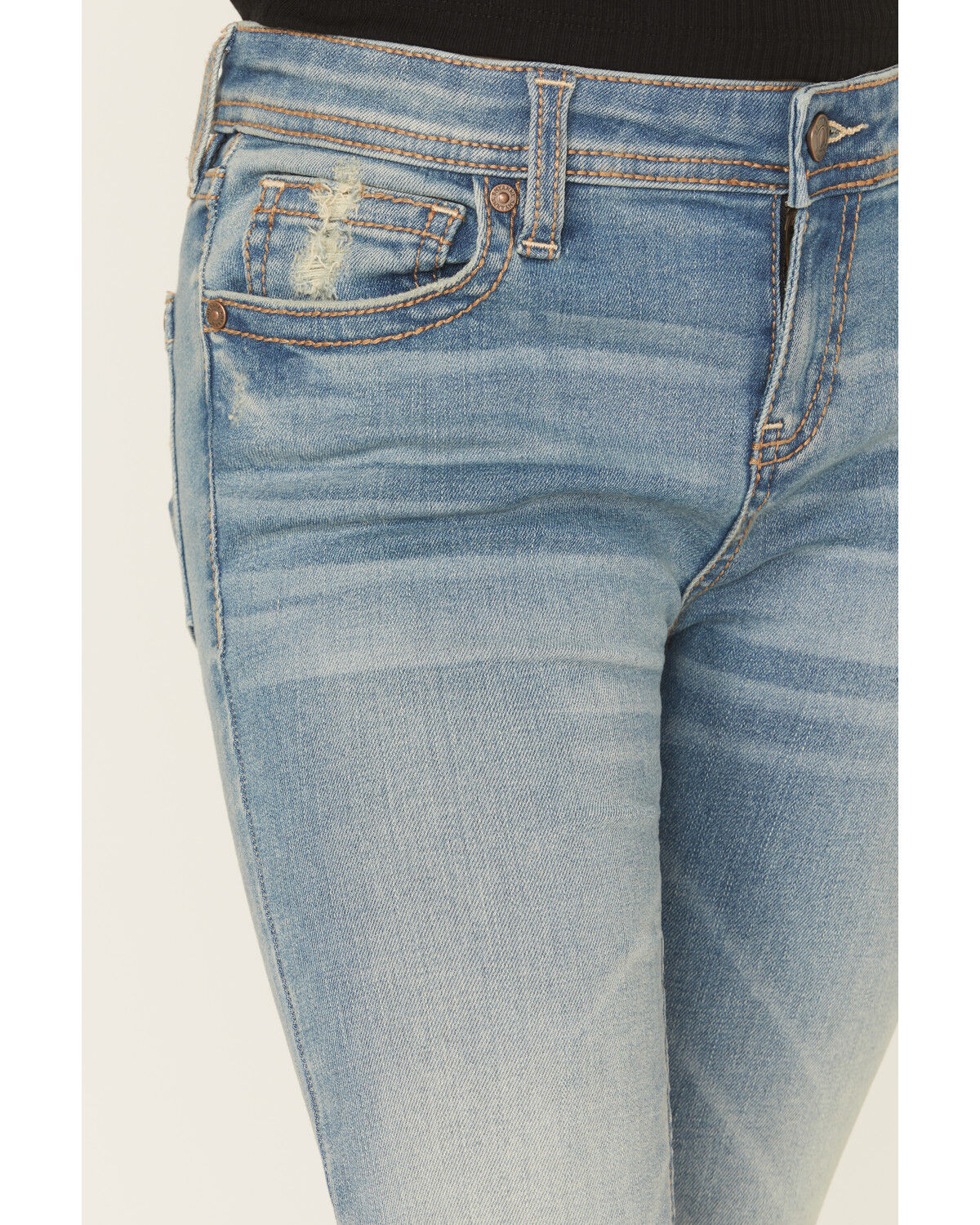 Image #2 - Shyanne Little Girls' Shayla Medium Wash Bootcut Stretch Denim Riding Jeans, Medium Wash, hi-res