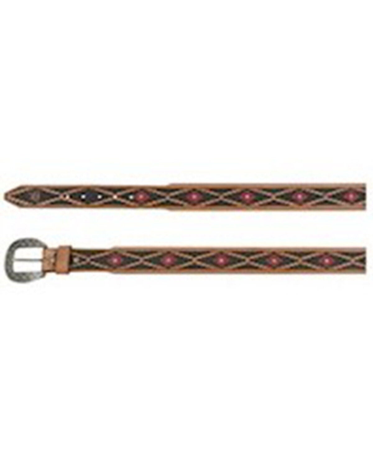 Image #1 - Red Dirt Hat Co Men's Tapered Tooled Belt, Brown, hi-res