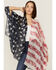 Shyanne Women's Americana Shawl Western Vest, Navy, hi-res
