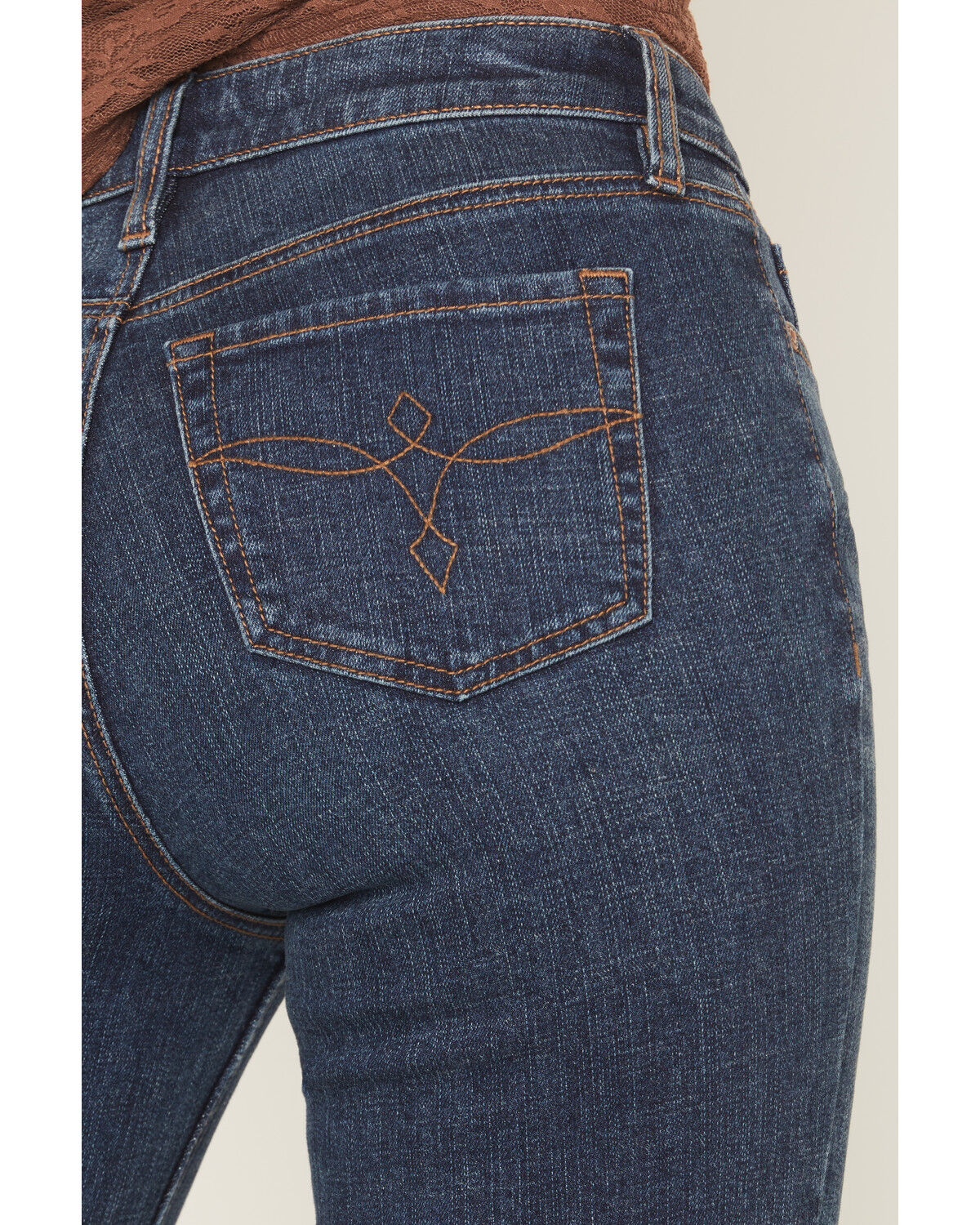 Image #4 - Shyanne Women's Balsam Dark Wash High Rise Slim Cuffed Wide Leg Stretch Denim Jeans, Dark Wash, hi-res