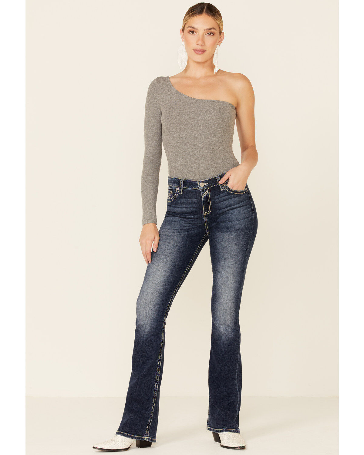 Image #1 - Sailey Women's Thick Stitch Bootcut Jeans, , hi-res