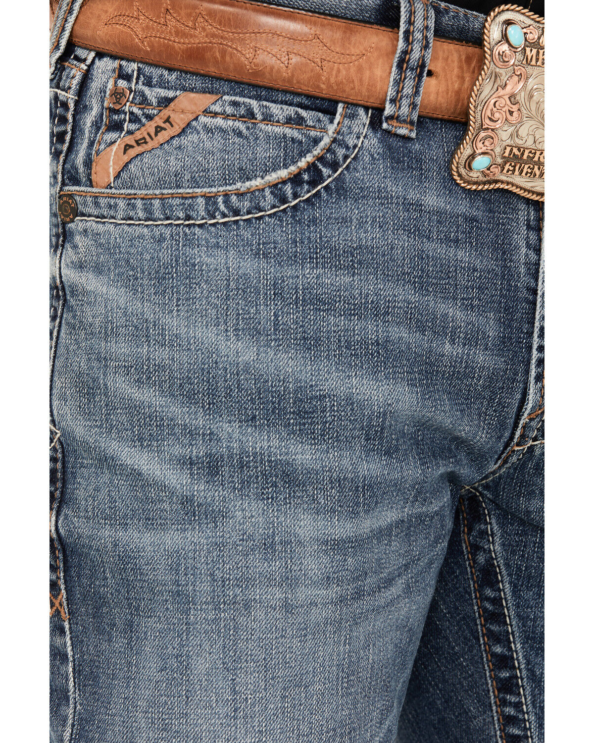 Product Name:  Ariat Men's M5 Weatherford Smokey Medium Wash Straight Rigid Denim Jeans