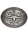 Image #1 - Montana Silversmiths Long Horn Attitude Belt Buckle, Silver, hi-res