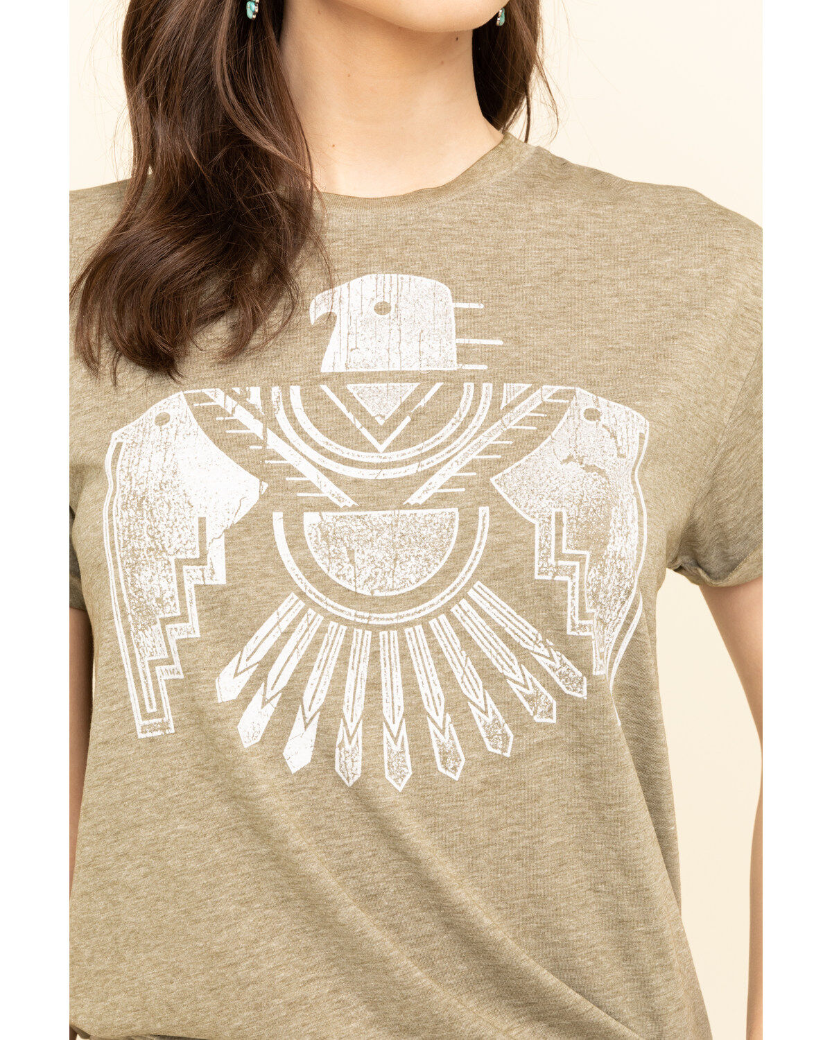 Image #4 - White Crow Women's Olive Flocked Thunderbird Rolled Cuff Tee, , hi-res