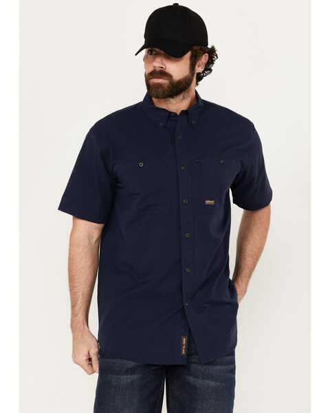 Ariat Men's Rebar Made Tough 360 AirFlow Short Sleeve Work Shirt , Navy, hi-res