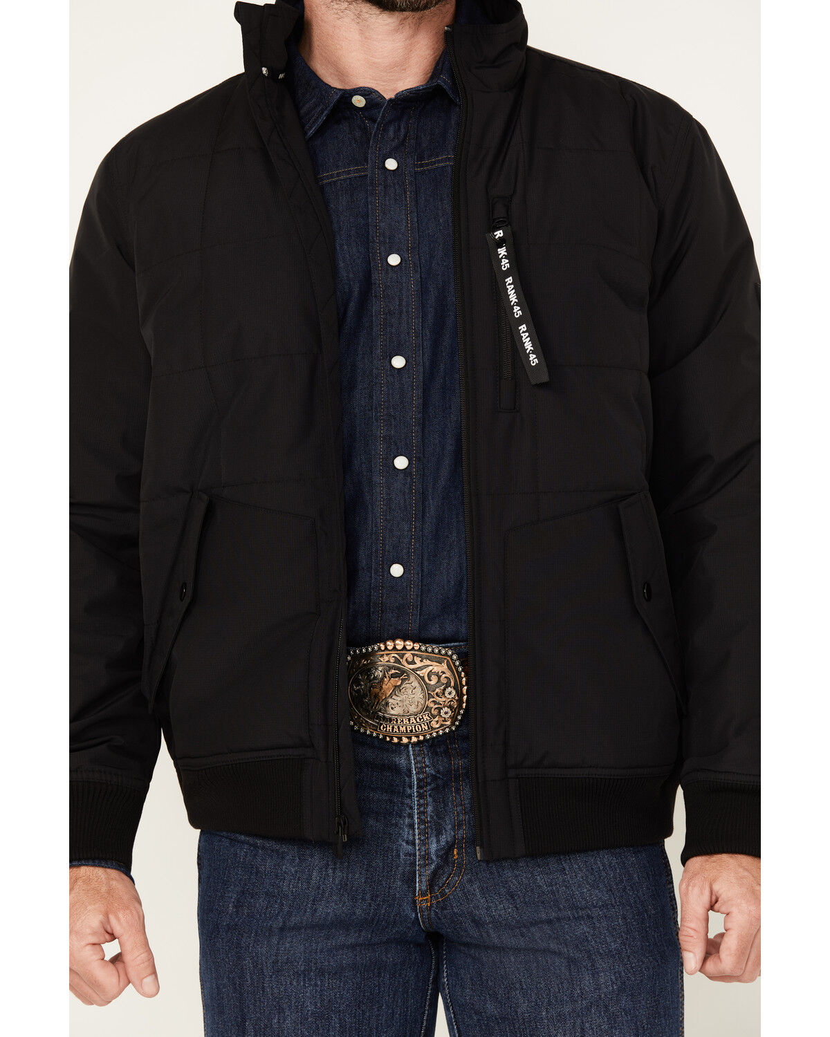 Image #3 - RANK 45® Men's Bart Solid Super Quilted Puffer Jacket, Black, hi-res