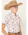 Image #2 - Ariat Boys' Desert Print Short Sleeve Button-Down Western Shirt, White, hi-res