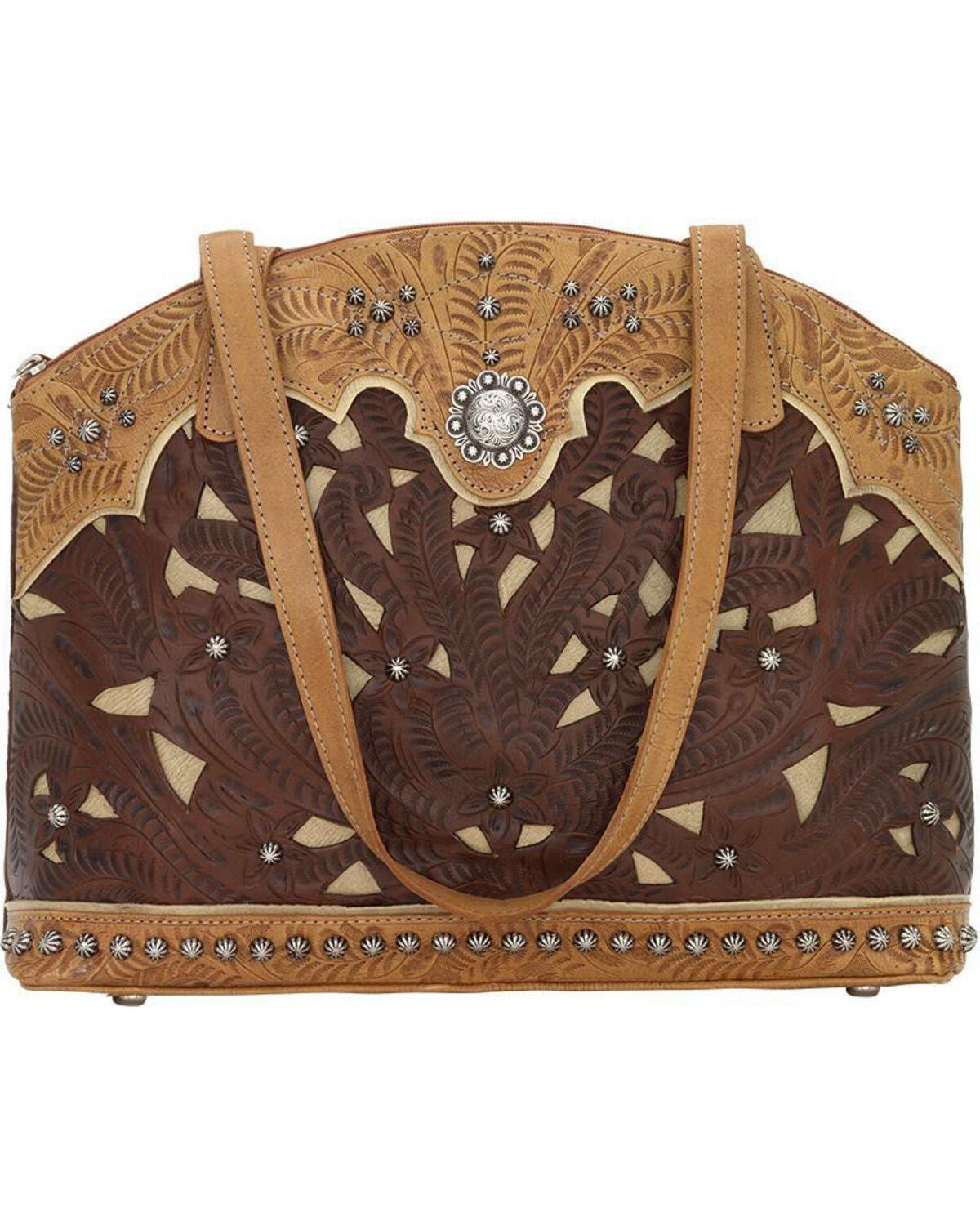 American West Women's Annie's Concealed Carry Half Moon Purse, Chestnut, hi-res