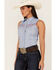 Image #2 - Rock & Roll Denim Women's Tile Print Sleeveless Snap Western Core Shirt, Blue, hi-res