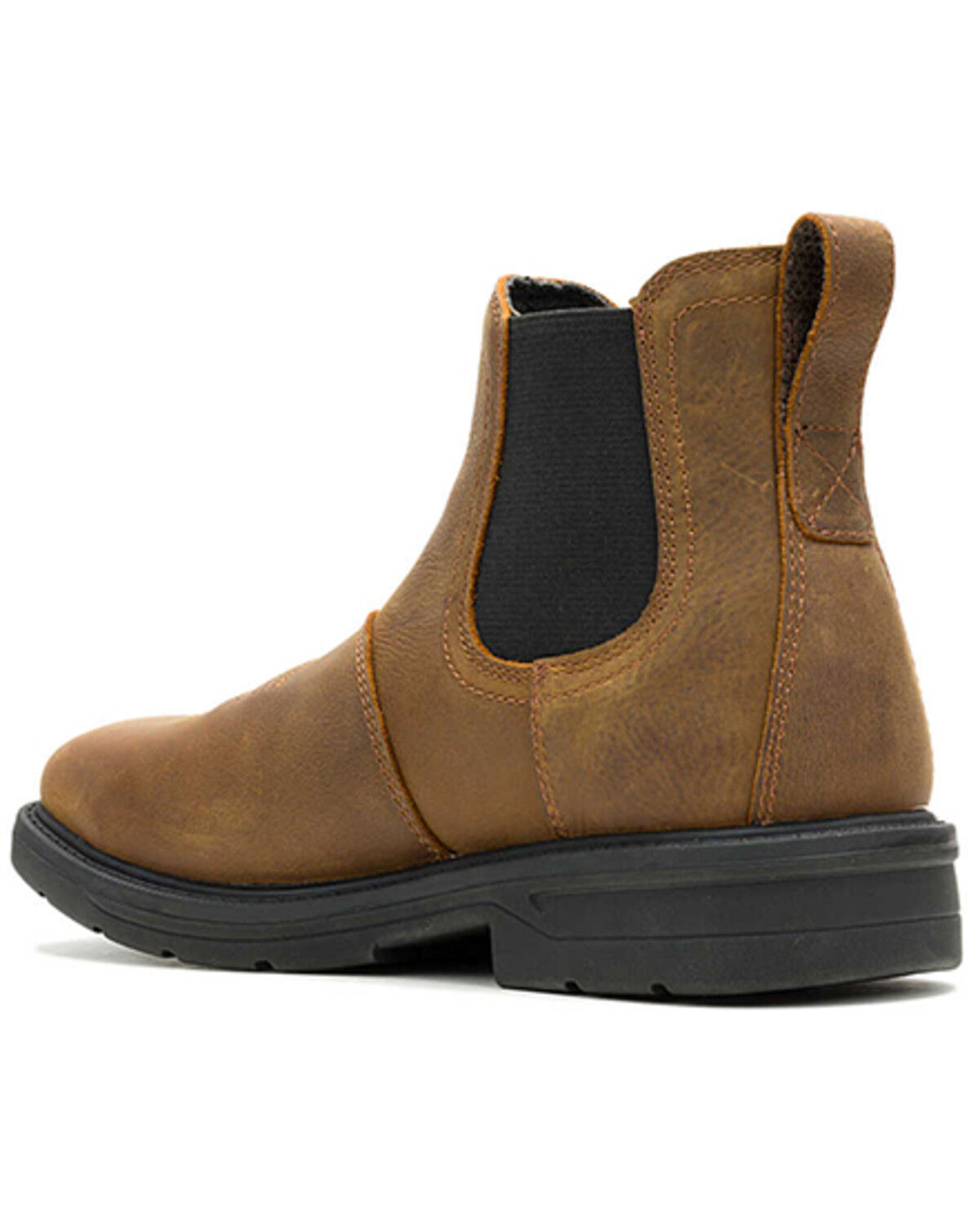 Image #3 - Wolverine Men's Rancher Level Chelsea Slip-On Work Boots - Steel Toe, Brown, hi-res