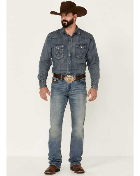 Image #1 - Cody James Core Men's Whistle Medium Wash Stretch Stackable Straight Jeans , Blue, hi-res