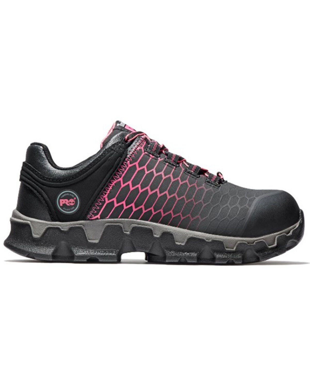 Image #2 - Timberland Women's Powertrain EH Work Shoes - Alloy Toe, Black, hi-res