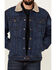 Cinch Men's FR Stretch Denim Sherpa Lined Trucker Work Jacket , Indigo, hi-res
