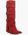Image #1 - Dingo Women's Buckle Bunny Tall Western Boots - Round Toe, Red, hi-res